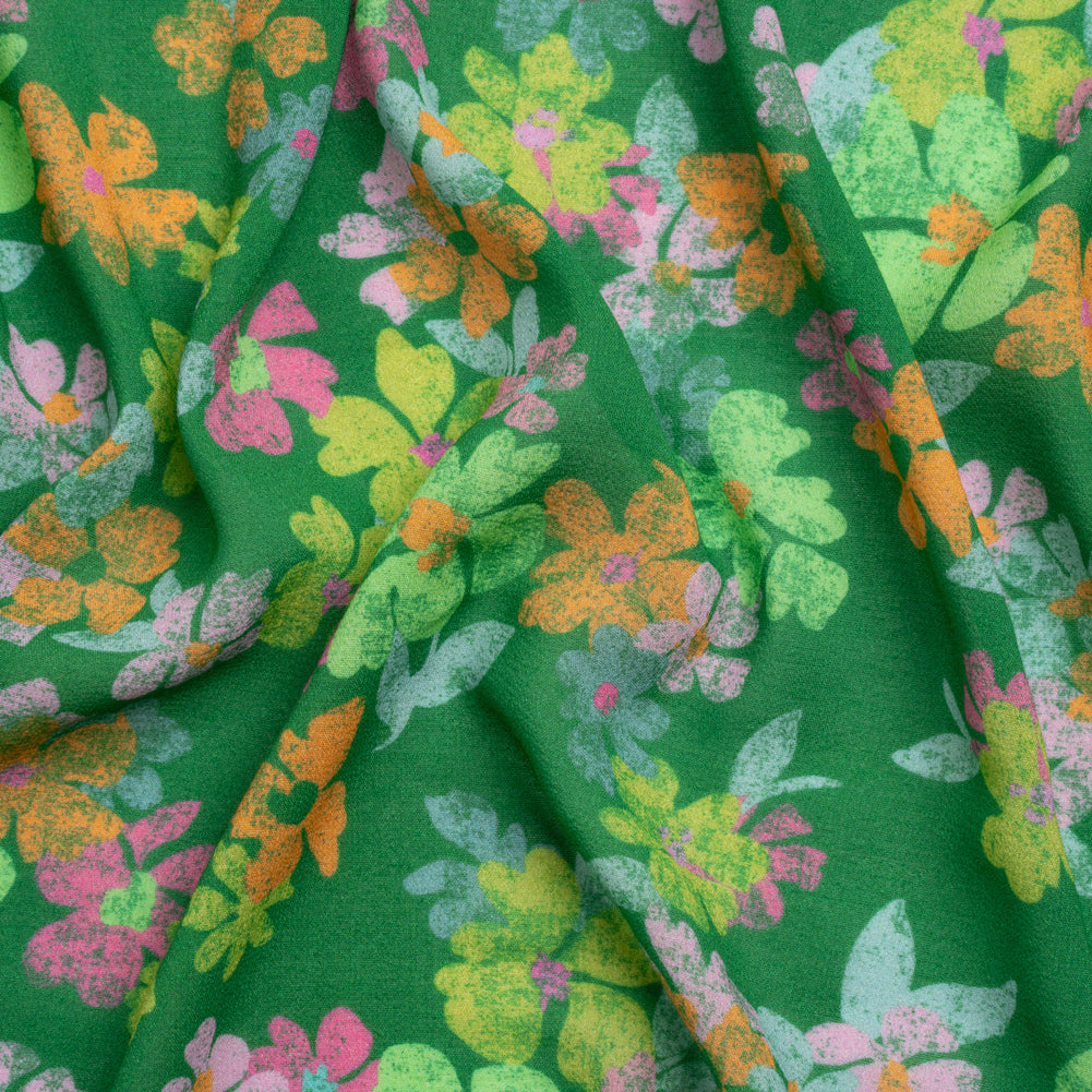 Mood Exclusive Green Flirt with Flowers Viscose Georgette Mood Exclusive Green Flirt with Flowers Viscose Georgette