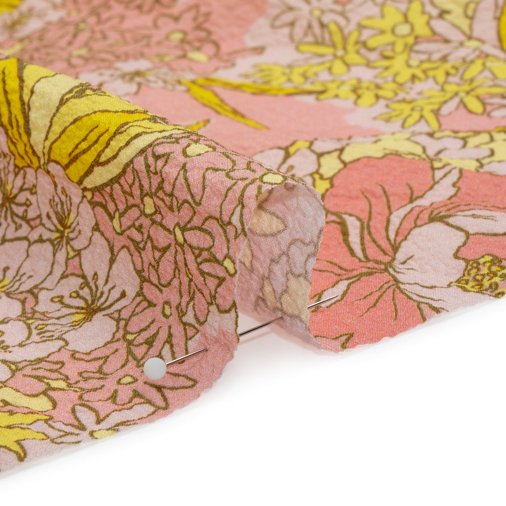 Mood Exclusive Pink Cherry Blossom Lessons Stretch Polyester Seersucker Detail Mood Exclusive Pink Cherry Blossom Lessons Stretch Polyester Seersucker Detail