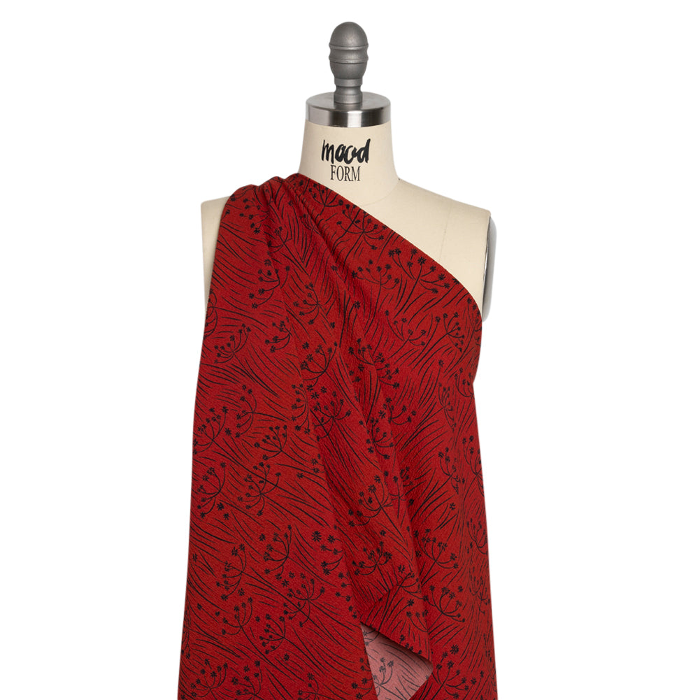 Mood Exclusive Red Dandelion Dreamer Stretch Polyester Seersucker Drape Mood Exclusive Red Dandelion Dreamer Stretch Polyester Seersucker Drape