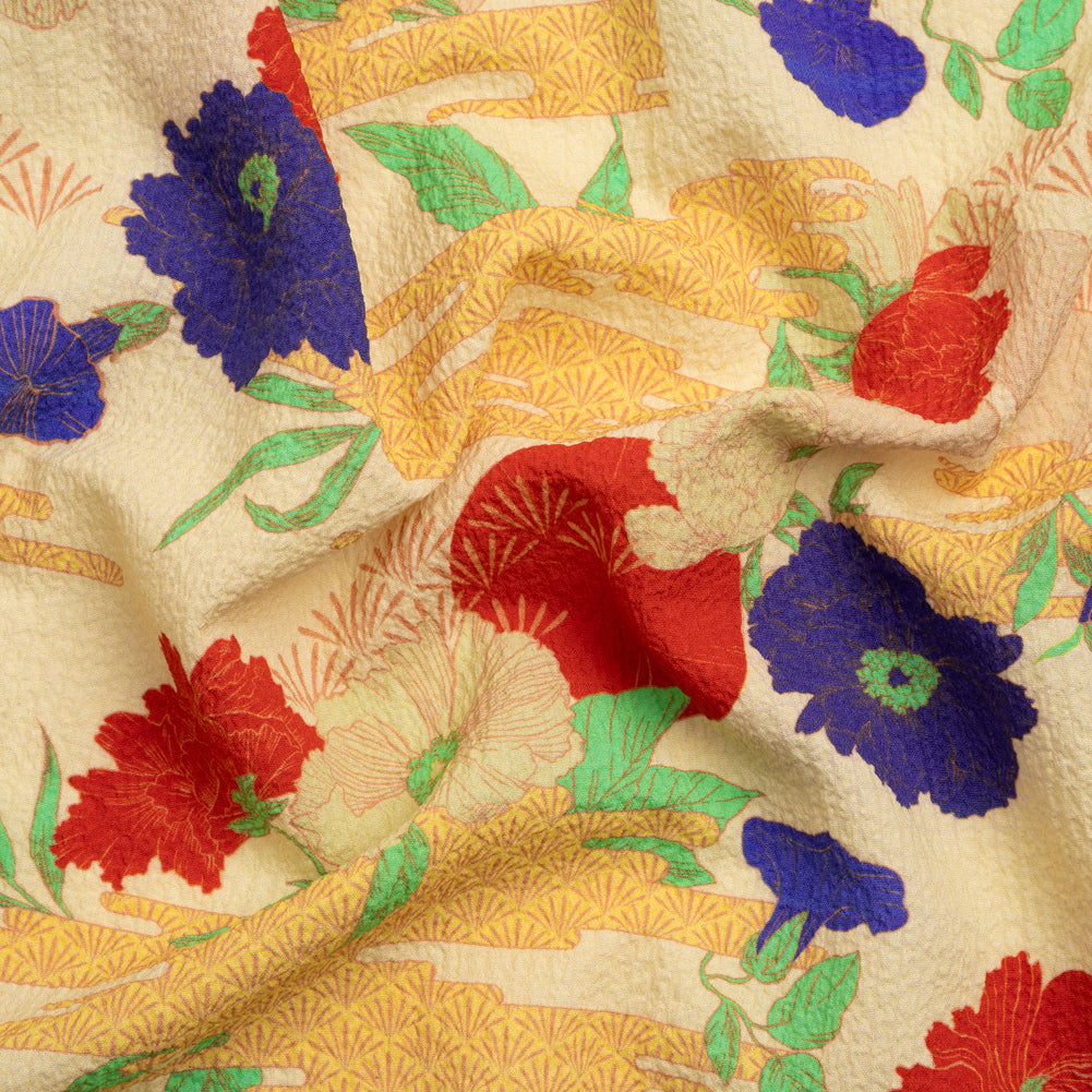 Mood Exclusive Rust Skyfall Garden Stretch Polyester Seersucker Mood Exclusive Rust Skyfall Garden Stretch Polyester Seersucker