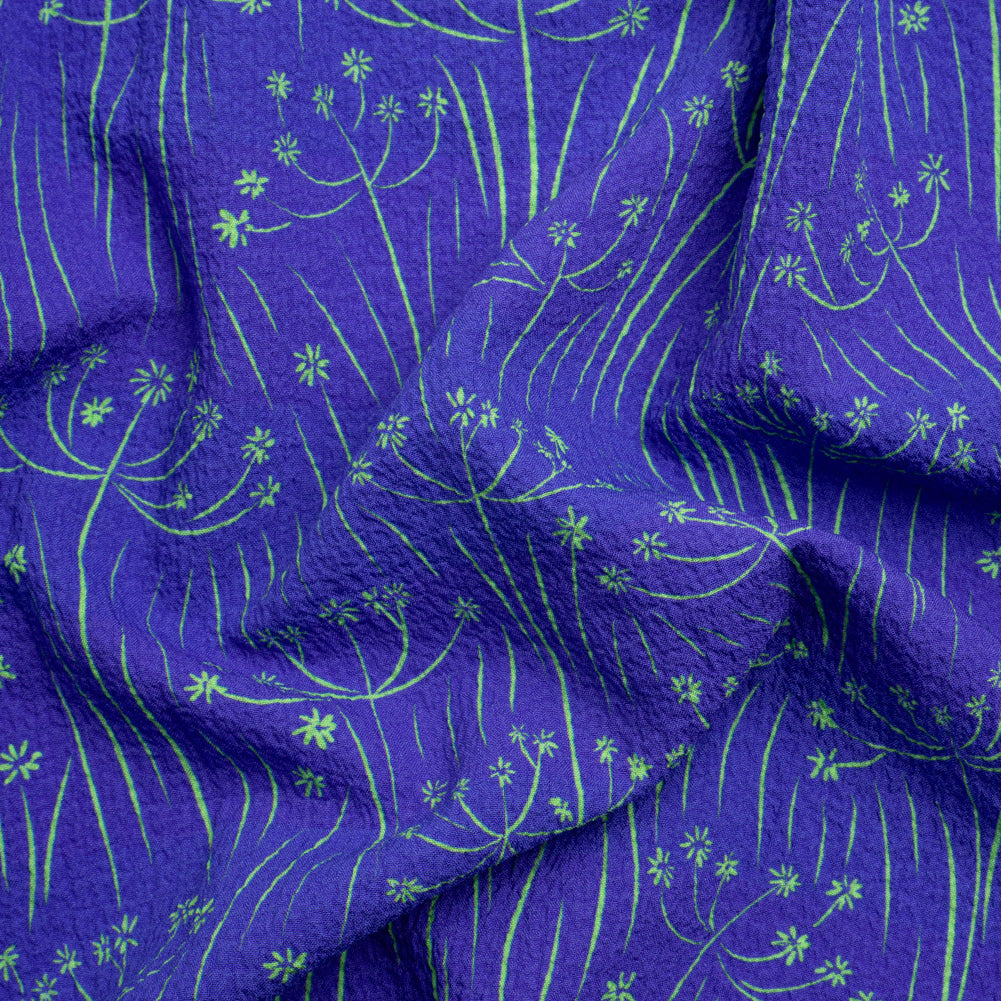 Mood Exclusive Purple Dandelion Dreamer Stretch Polyester Seersucker Mood Exclusive Purple Dandelion Dreamer Stretch Polyester Seersucker