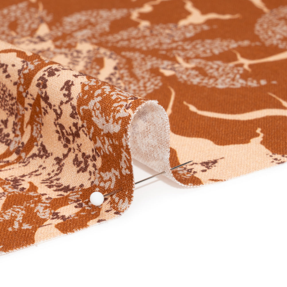 Linen and Rayon Woven Print - Brown and Beige Floral - Mood Exclusive Fossilized Memories Detail Linen and Rayon Woven Print - Brown and Beige Floral - Mood Exclusive Fossilized Memories Detail