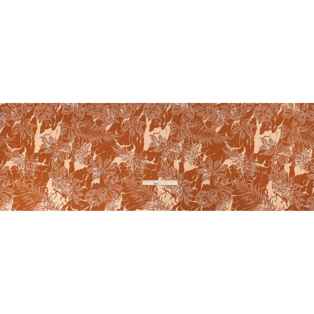 Linen and Rayon Woven Print - Brown and Beige Floral - Mood Exclusive Fossilized Memories Full Linen and Rayon Woven Print - Brown and Beige Floral - Mood Exclusive Fossilized Memories Full