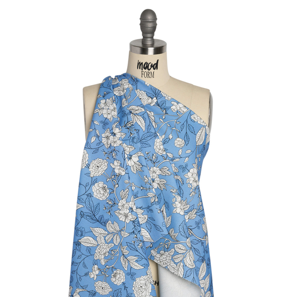Mood Exclusive Nothin' But Blue Skies Stretch Brushed Cotton Twill Drape Mood Exclusive Nothin' But Blue Skies Stretch Brushed Cotton Twill Drape