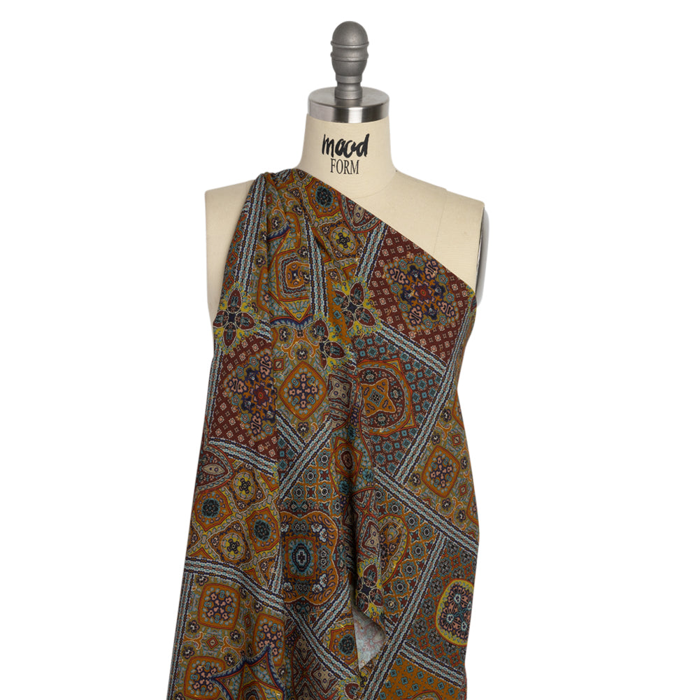 Mood Exclusive Ochre Basilica Bella Metallic Dotted Crinkled Viscose Crepe Detail Mood Exclusive Ochre Basilica Bella Metallic Dotted Crinkled Viscose Crepe Detail