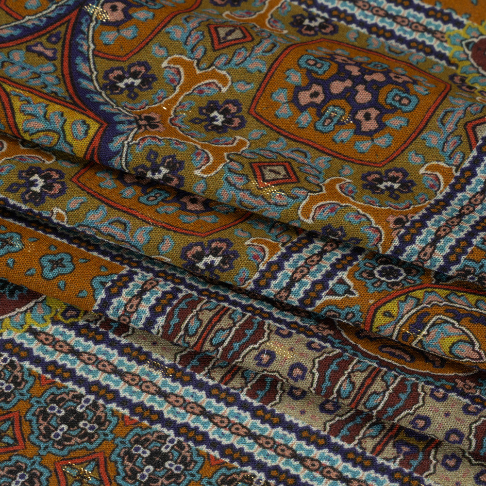 Mood Exclusive Ochre Basilica Bella Metallic Dotted Crinkled Viscose Crepe Full Mood Exclusive Ochre Basilica Bella Metallic Dotted Crinkled Viscose Crepe Full
