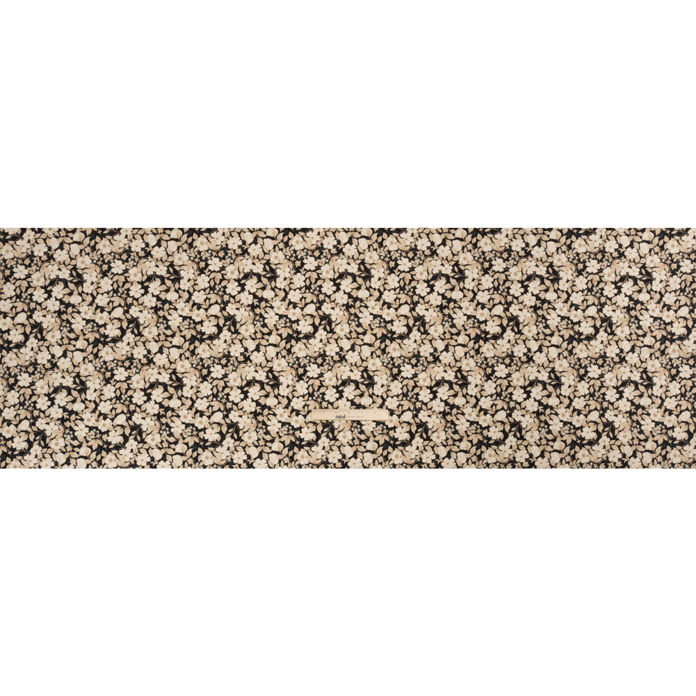 Brushed Stretch Cotton Twill Print - Black and Cream Floral - Mood Exclusive Moon-Calm Meeting Full Brushed Stretch Cotton Twill Print - Black and Cream Floral - Mood Exclusive Moon-Calm Meeting Full