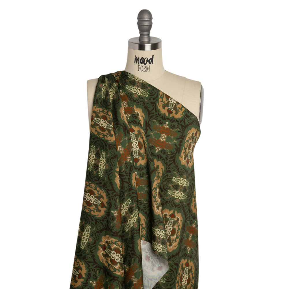 Viscose Twill Print - Green and Tan Leafy Ikat Medallions - Mood Exclusive Acacia Arena Detail Viscose Twill Print - Green and Tan Leafy Ikat Medallions - Mood Exclusive Acacia Arena Detail