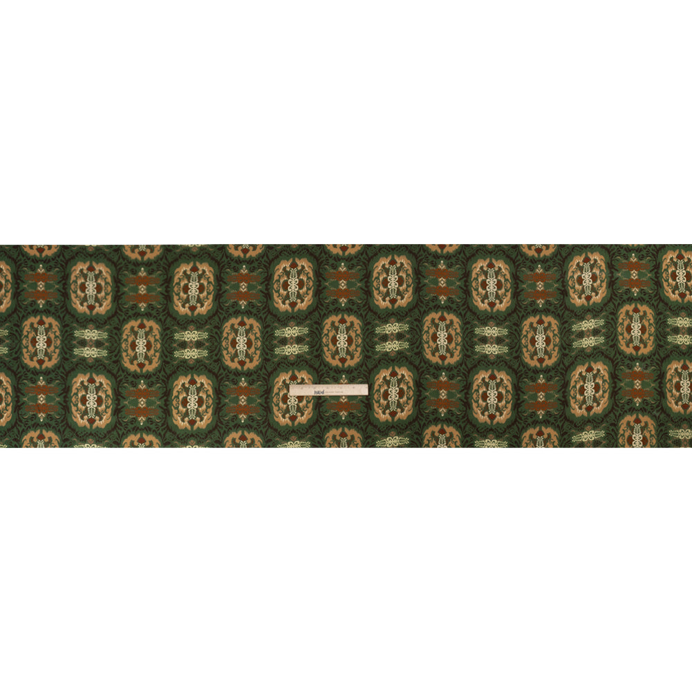Viscose Twill Print - Green and Tan Leafy Ikat Medallions - Mood Exclusive Acacia Arena Drape Viscose Twill Print - Green and Tan Leafy Ikat Medallions - Mood Exclusive Acacia Arena Drape