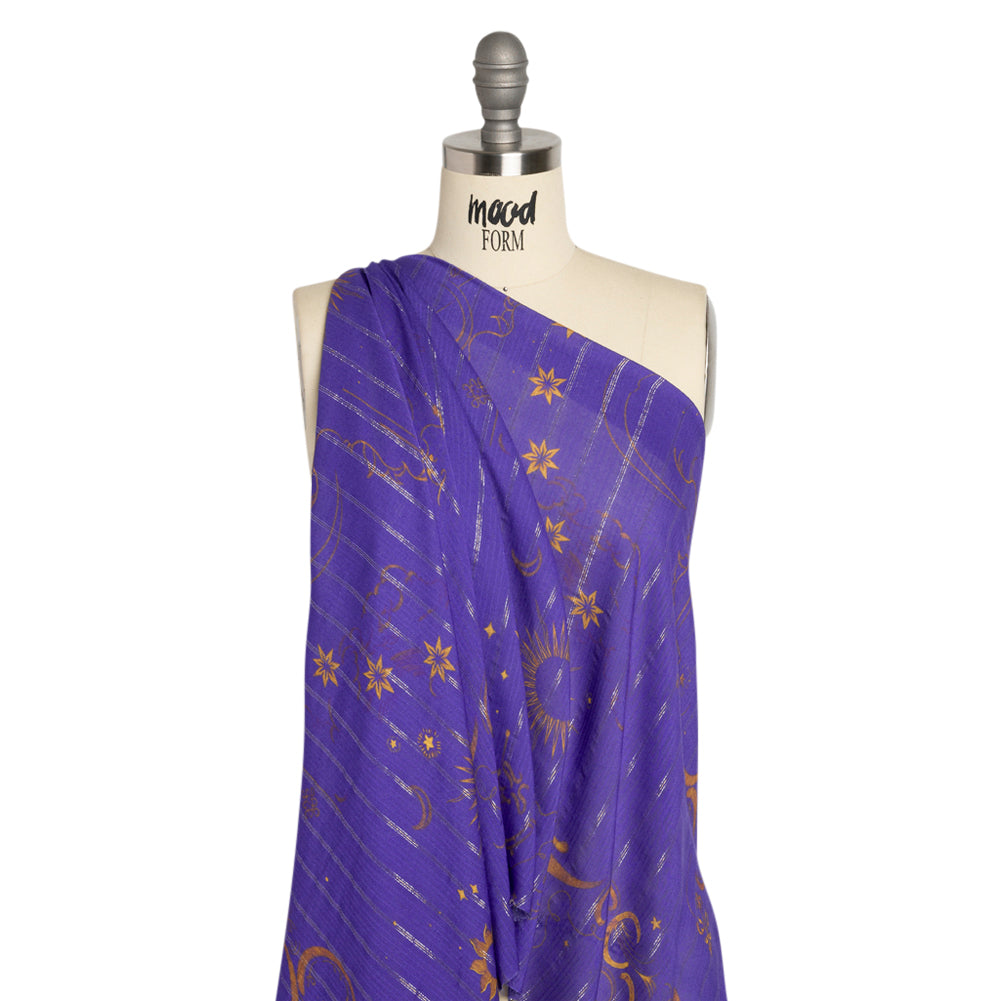 Mood Exclusive Purple Endless Diamond Sky Metallic Pinstriped Viscose Dobby Detail Mood Exclusive Purple Endless Diamond Sky Metallic Pinstriped Viscose Dobby Detail