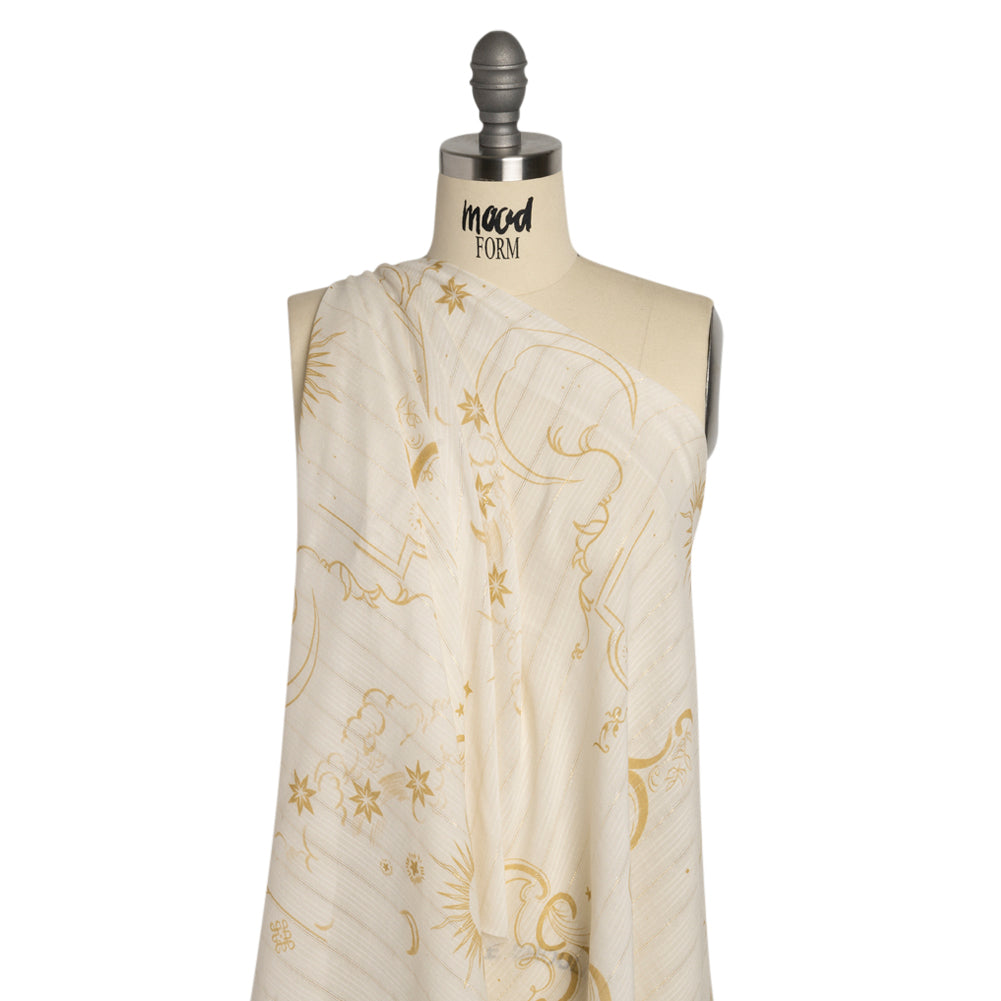 Mood Exclusive Cream Endless Diamond Sky Metallic Pinstriped Viscose Dobby Detail Mood Exclusive Cream Endless Diamond Sky Metallic Pinstriped Viscose Dobby Detail