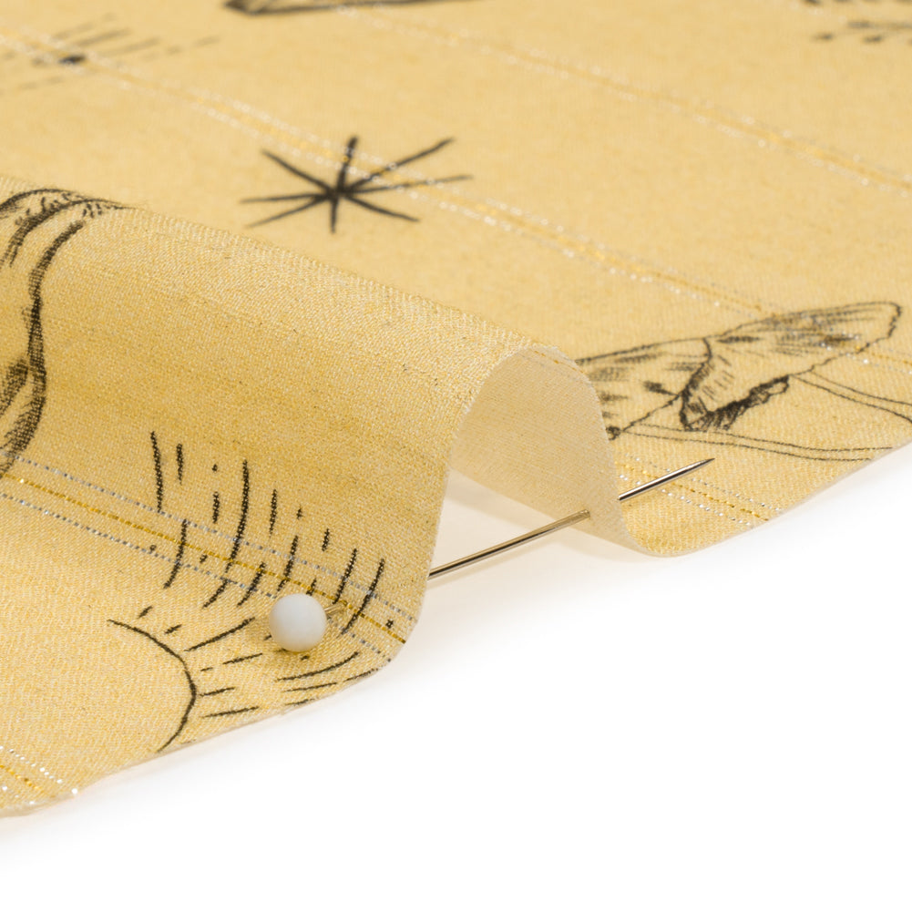 Mood Exclusive Yellow For Faustus Metallic Pinstriped Viscose Dobby Folded Mood Exclusive Yellow For Faustus Metallic Pinstriped Viscose Dobby Folded