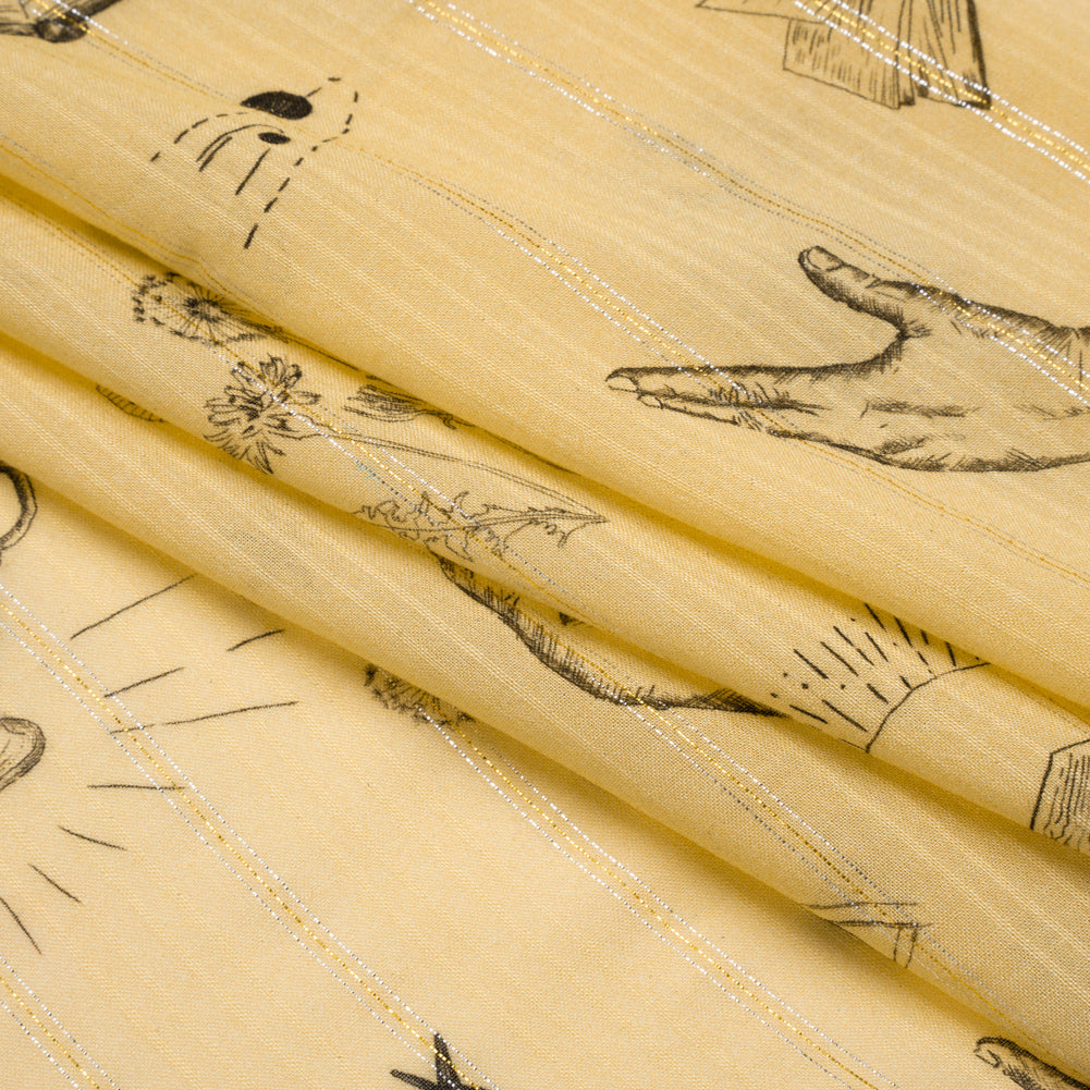 Mood Exclusive Yellow For Faustus Metallic Pinstriped Viscose Dobby Full Mood Exclusive Yellow For Faustus Metallic Pinstriped Viscose Dobby Full