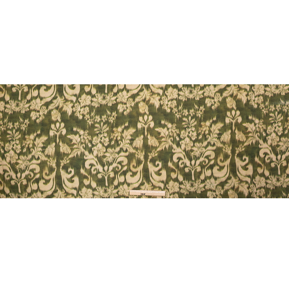 Sustainable Viscose Crepe Print - Olive Green and Beige Ikat Floral - Mood Exclusive Harvest Moon Full Sustainable Viscose Crepe Print - Olive Green and Beige Ikat Floral - Mood Exclusive Harvest Moon Full