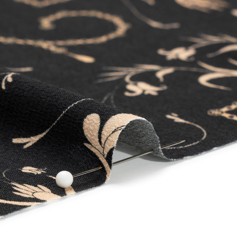 Sustainable Viscose Crepe Print - Black and Cream Flower Vases - Mood Exclusive Persephone's Treasures Detail Sustainable Viscose Crepe Print - Black and Cream Flower Vases - Mood Exclusive Persephone's Treasures Detail