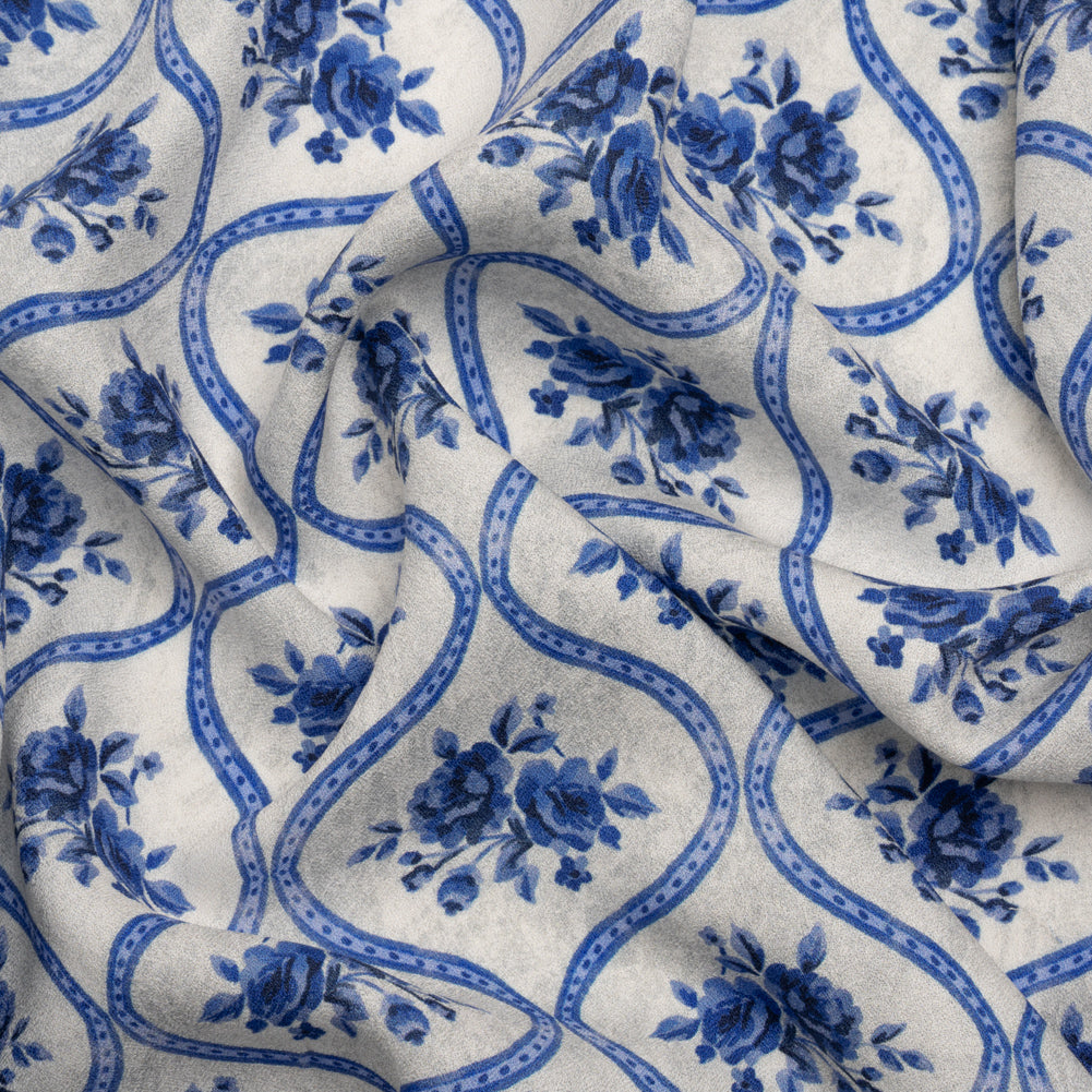 Mood Exclusive Blue Remembering Rosie Viscose Crepe Mood Exclusive Blue Remembering Rosie Viscose Crepe
