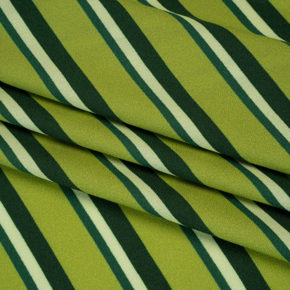 Mood Exclusive Green Seeing Stripes Viscose Crepe Mood Exclusive Green Seeing Stripes Viscose Crepe