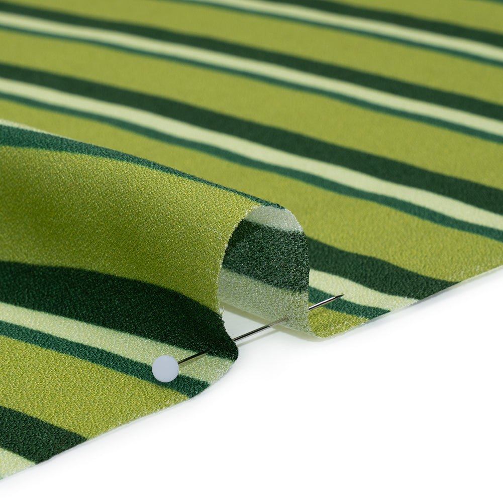 Mood Exclusive Green Seeing Stripes Viscose Crepe Mood Exclusive Green Seeing Stripes Viscose Crepe