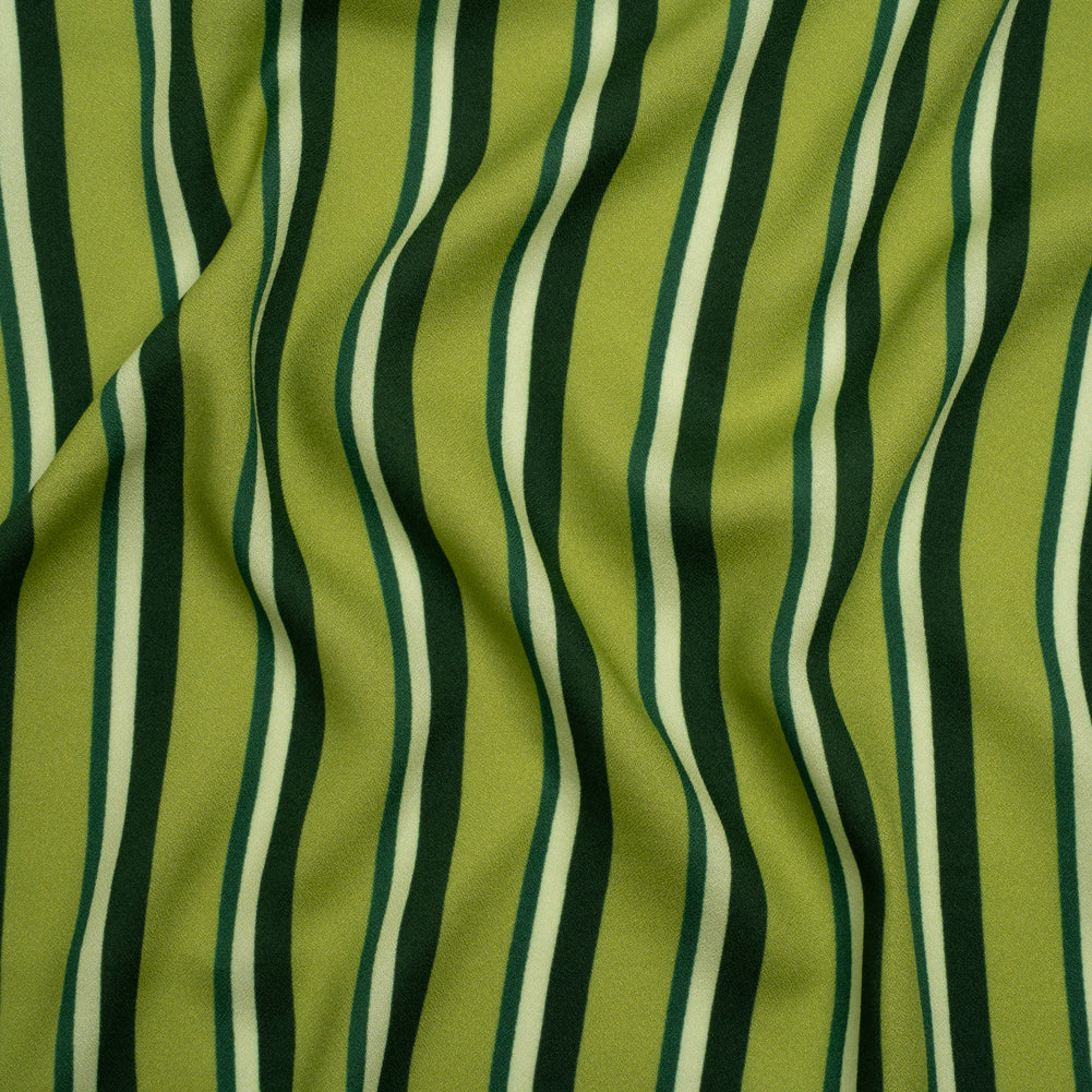 Mood Exclusive Green Seeing Stripes Viscose Crepe Mood Exclusive Green Seeing Stripes Viscose Crepe
