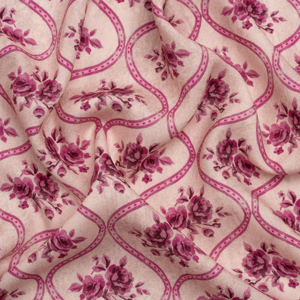 Mood Exclusive Pink Remembering Rosie Viscose Crepe Mood Exclusive Pink Remembering Rosie Viscose Crepe