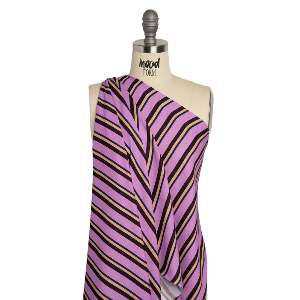 Mood Exclusive Purple Seeing Stripes Viscose Crepe Detail Mood Exclusive Purple Seeing Stripes Viscose Crepe Detail