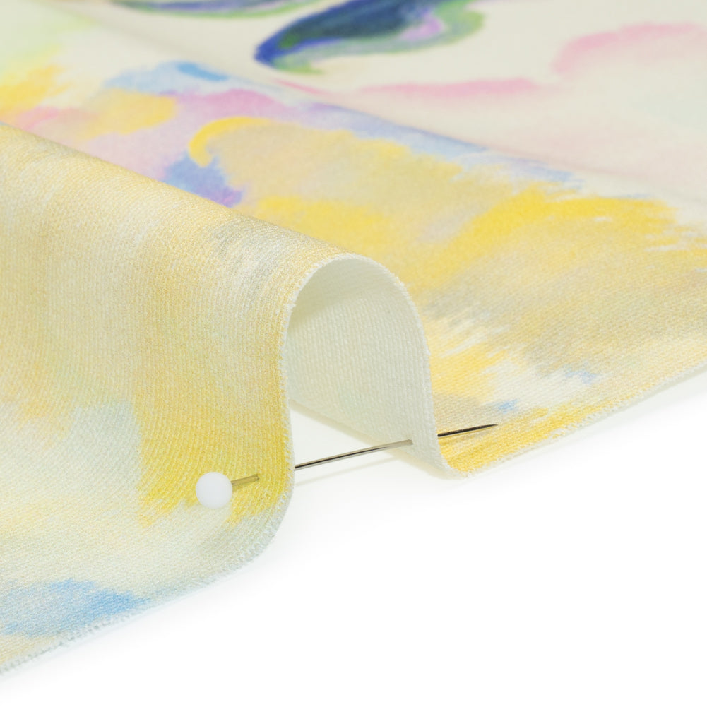 Stretch Cotton Canvas Print - White and Yellow Painterly Floral - Mood Exclusive Step One Detail Stretch Cotton Canvas Print - White and Yellow Painterly Floral - Mood Exclusive Step One Detail