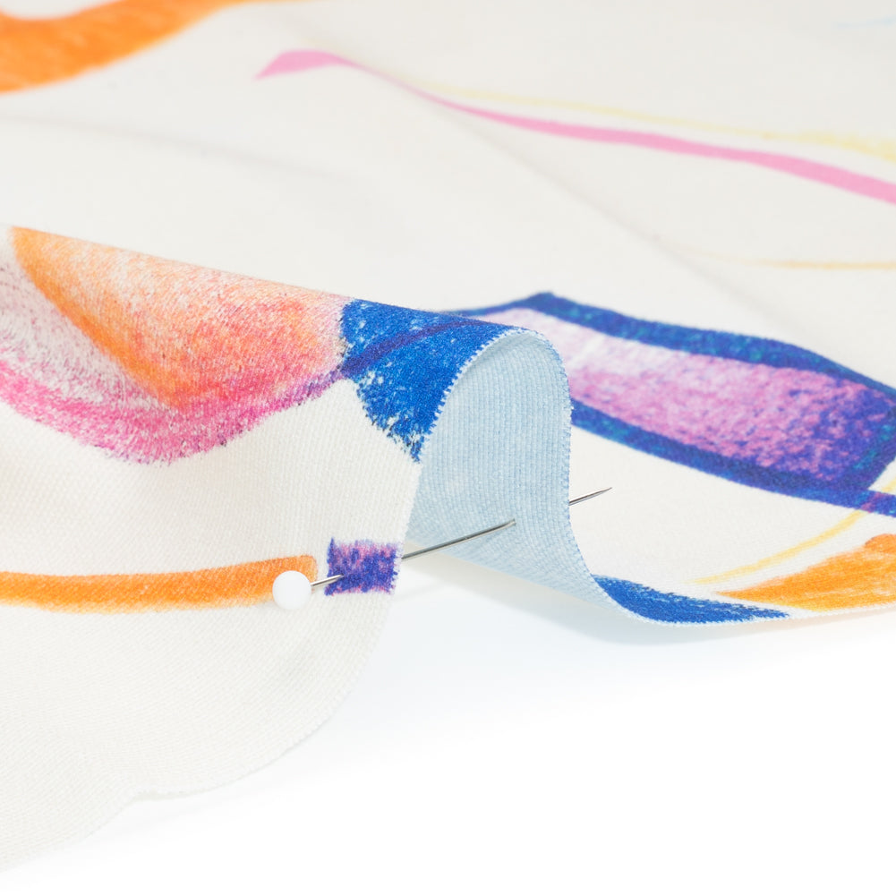 Stretch Cotton Canvas Print - White, Blue and Orange Abstract - Mood Exclusive Kandinsky Craze Detail Stretch Cotton Canvas Print - White, Blue and Orange Abstract - Mood Exclusive Kandinsky Craze Detail