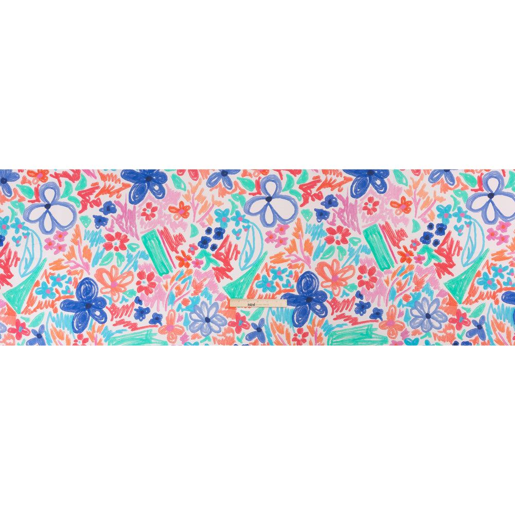 Stretch Cotton Canvas Print - Blue, Green and Pink Floral - Mood Exclusive Downright Dandy Full Stretch Cotton Canvas Print - Blue, Green and Pink Floral - Mood Exclusive Downright Dandy Full