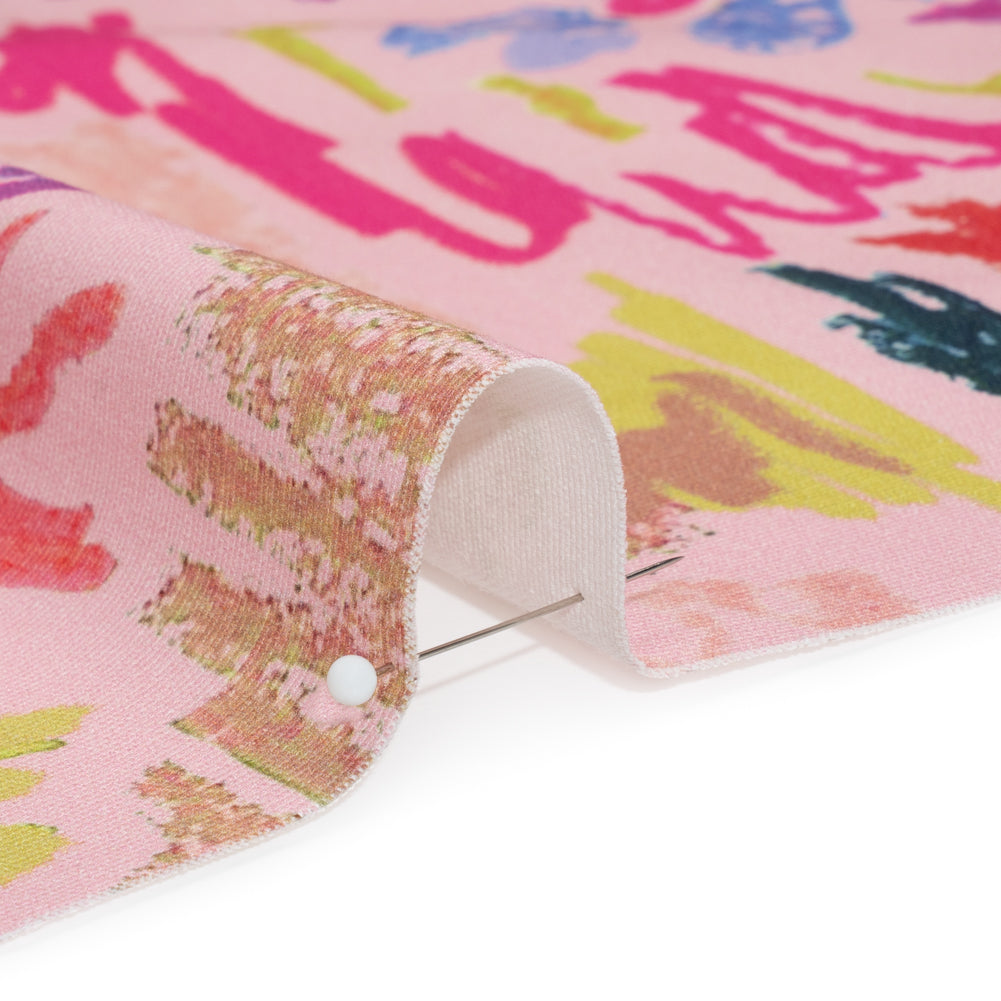 Stretch Cotton Canvas Print - Pink and Rainbow Crayon Flowers - Mood Exclusive Inner Child Detail Stretch Cotton Canvas Print - Pink and Rainbow Crayon Flowers - Mood Exclusive Inner Child Detail