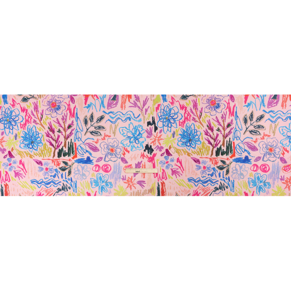 Stretch Cotton Canvas Print - Pink and Rainbow Crayon Flowers - Mood Exclusive Inner Child Full Stretch Cotton Canvas Print - Pink and Rainbow Crayon Flowers - Mood Exclusive Inner Child Full