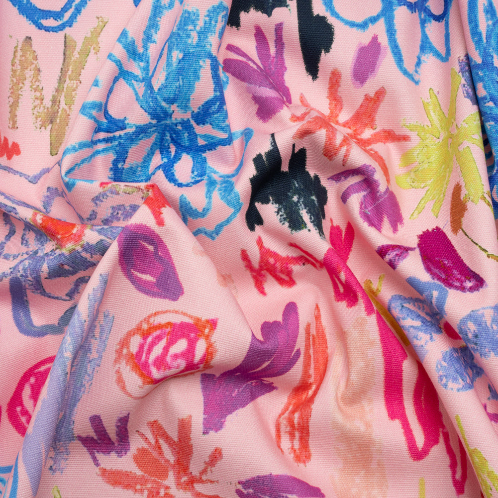 Stretch Cotton Canvas Print - Pink and Rainbow Crayon Flowers - Mood Exclusive Inner Child Stretch Cotton Canvas Print - Pink and Rainbow Crayon Flowers - Mood Exclusive Inner Child