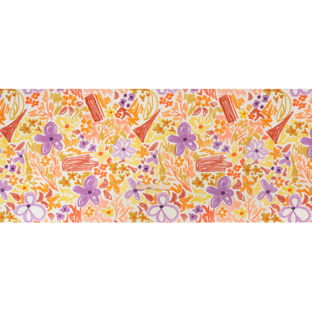 Stretch Cotton Canvas Print - Purple, Orange and Yellow Floral - Mood Exclusive Downright Dandy Full Stretch Cotton Canvas Print - Purple, Orange and Yellow Floral - Mood Exclusive Downright Dandy Full