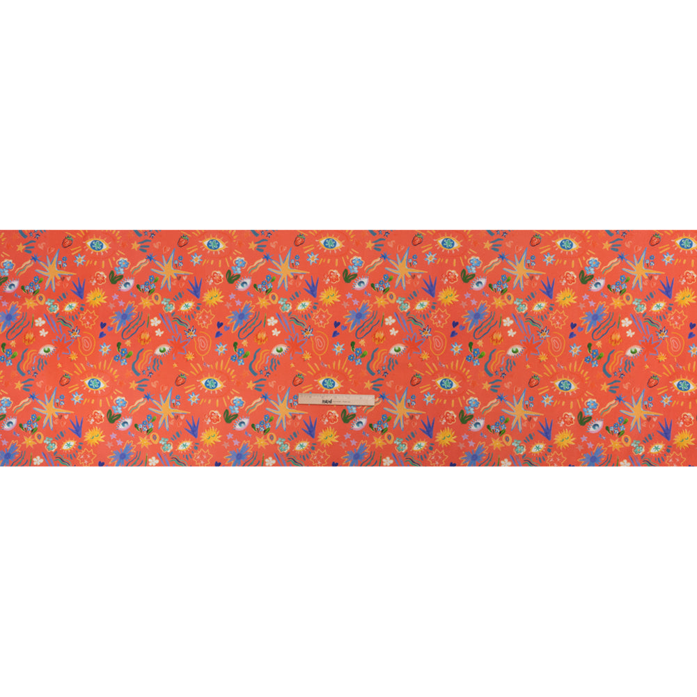 Stretch Cotton Canvas Print - Coral, Yellow and Blue Little Doodles - Mood Exclusive Skybrite Sights Full Stretch Cotton Canvas Print - Coral, Yellow and Blue Little Doodles - Mood Exclusive Skybrite Sights Full