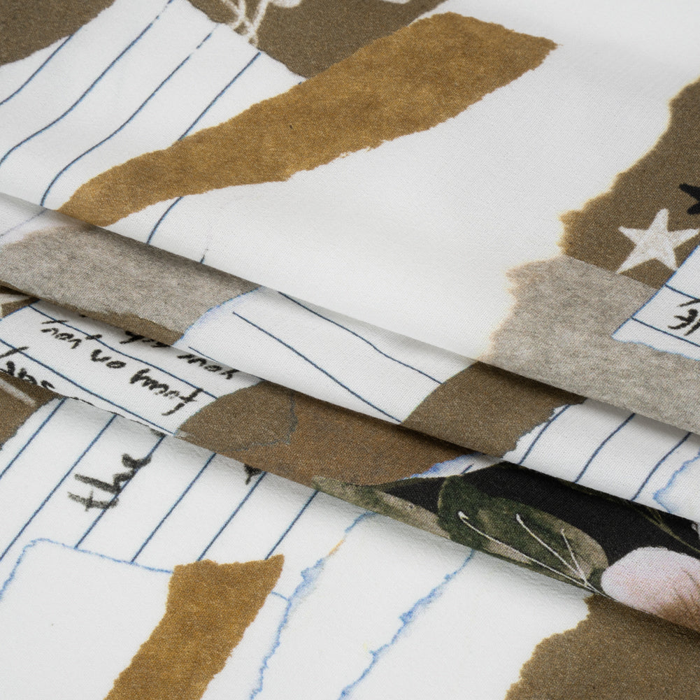 Sustainable Viscose Crepe Print - Beige Note Patchwork - Mood Exclusive Scraps of Self Folded Sustainable Viscose Crepe Print - Beige Note Patchwork - Mood Exclusive Scraps of Self Folded