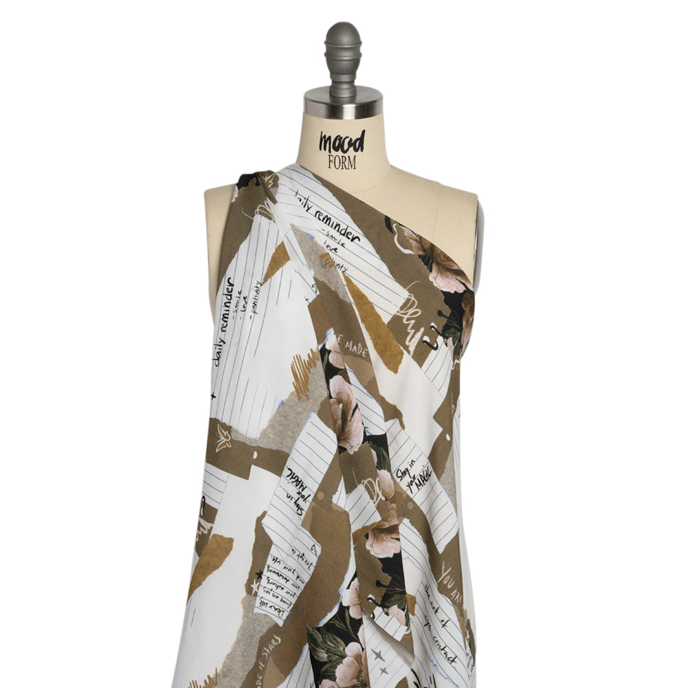 Sustainable Viscose Crepe Print - Beige Note Patchwork - Mood Exclusive Scraps of Self Drape Sustainable Viscose Crepe Print - Beige Note Patchwork - Mood Exclusive Scraps of Self Drape