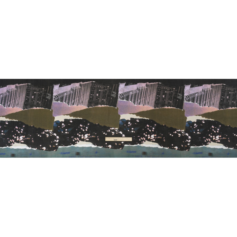 Sustainable Viscose Crepe Print - Dark Gray and Lavender Torn Photos Collage - Mood Exclusive What About Always Drape Sustainable Viscose Crepe Print - Dark Gray and Lavender Torn Photos Collage - Mood Exclusive What About Always Drape