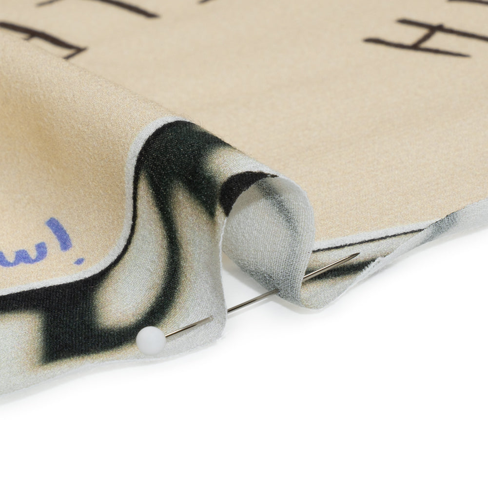 Sustainable Viscose Crepe Print - Beige Scrapbook Notes - Mood Exclusive Always Forward Folded Sustainable Viscose Crepe Print - Beige Scrapbook Notes - Mood Exclusive Always Forward Folded
