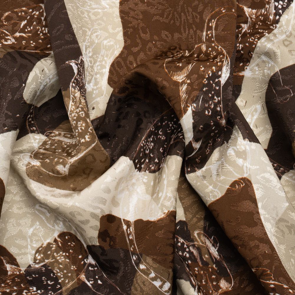 Mood Exclusive Brown Jaguar Point Animal Rayon Jacquard Mood Exclusive Brown Jaguar Point Animal Rayon Jacquard