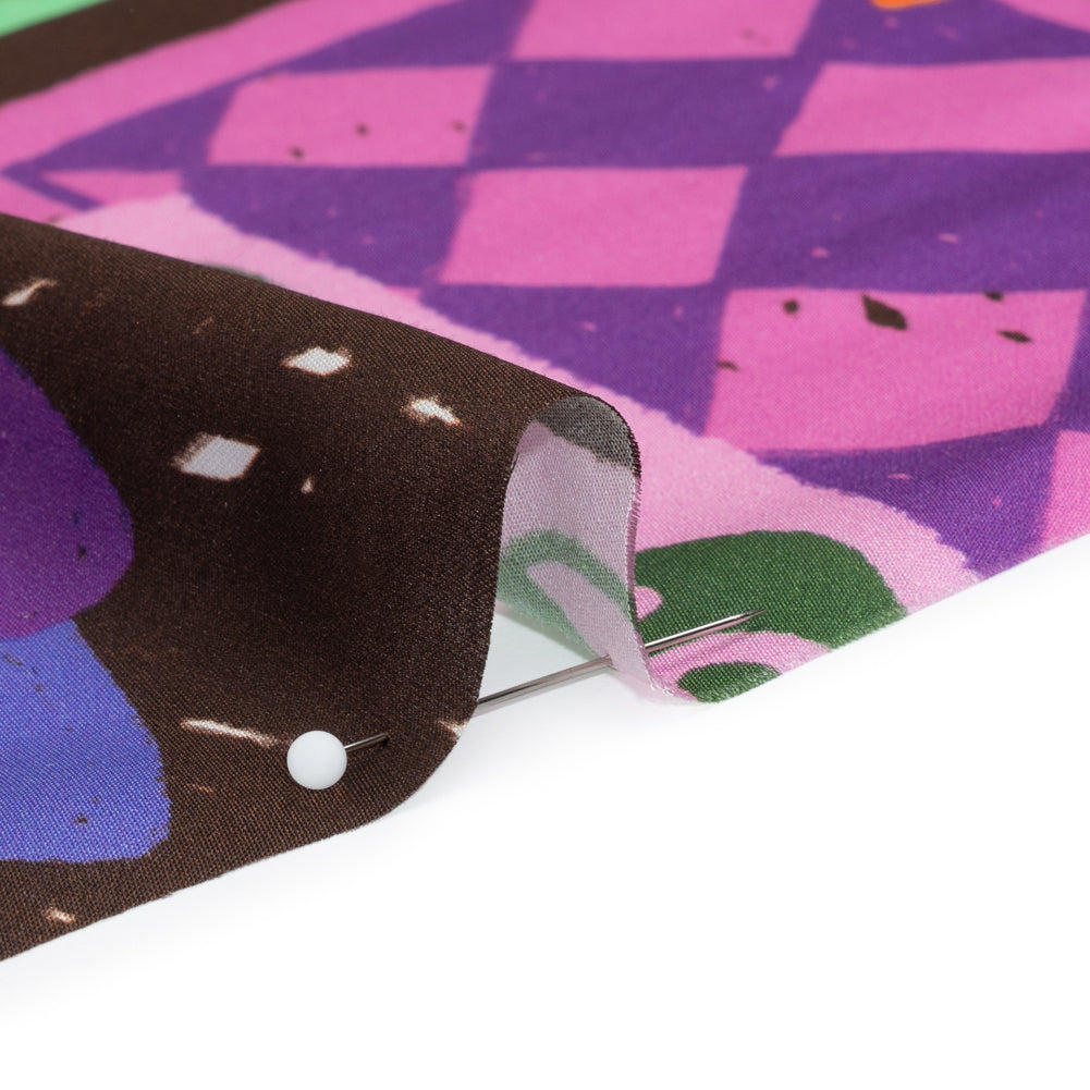 Sustainable and Recycled Viscose Satin Print - Purple, Mint and Blue Scrapbook Collage - Mood Exclusive Penpal Persona Folded Sustainable and Recycled Viscose Satin Print - Purple, Mint and Blue Scrapbook Collage - Mood Exclusive Penpal Persona Folded