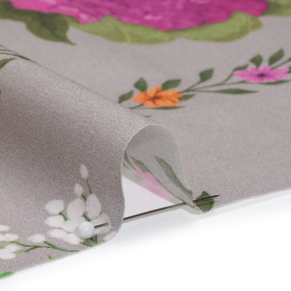 Cotton Voile Print - Beige, Yellow and Purple Floral and Vegetable Grid - Mood Exclusive Sunday with Nonna - Detail Cotton Voile Print - Beige, Yellow and Purple Floral and Vegetable Grid - Mood Exclusive Sunday with Nonna - Detail