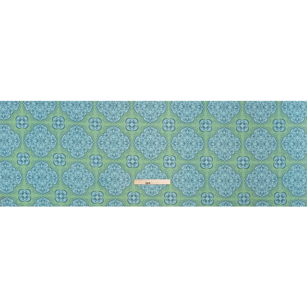 Cotton Voile Print - Green and Blue Floral Tiles - Mood Exclusive Rosalind and Celia Full Cotton Voile Print - Green and Blue Floral Tiles - Mood Exclusive Rosalind and Celia Full