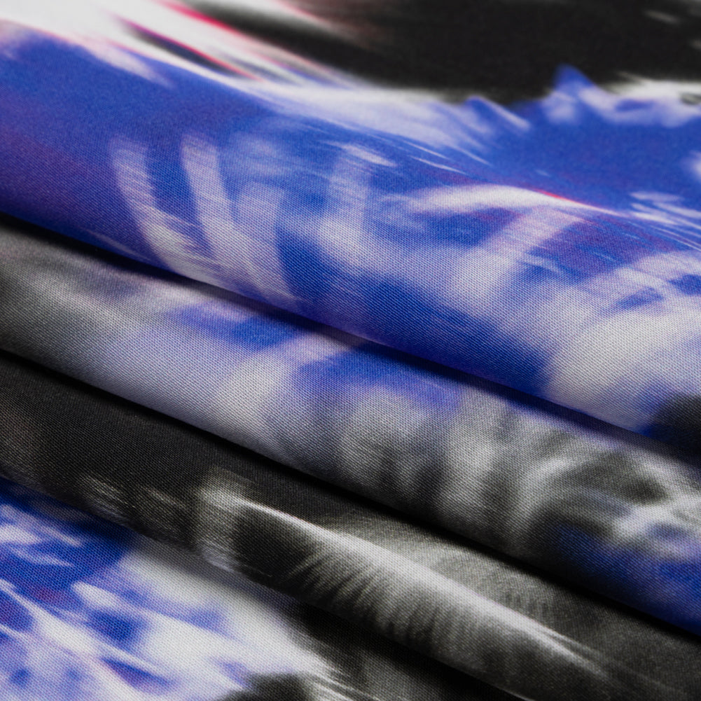 Sustainable and Recycled Viscose Satin Print - Blue and Black Fireworks - Mood Exclusive Skyrockets in Flight Full Sustainable and Recycled Viscose Satin Print - Blue and Black Fireworks - Mood Exclusive Skyrockets in Flight Full