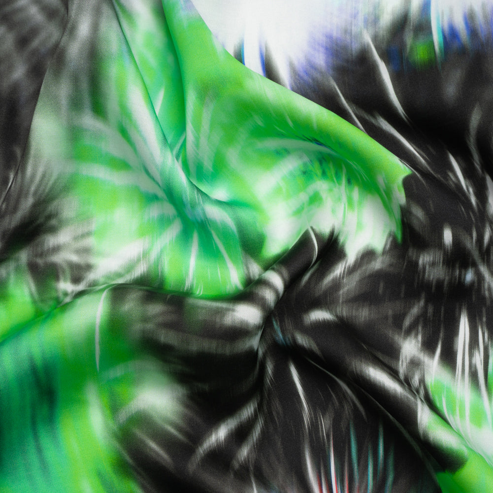 Sustainable and Recycled Viscose Satin Print - Green and Black Fireworks - Mood Exclusive Skyrockets in Flight Sustainable and Recycled Viscose Satin Print - Green and Black Fireworks - Mood Exclusive Skyrockets in Flight