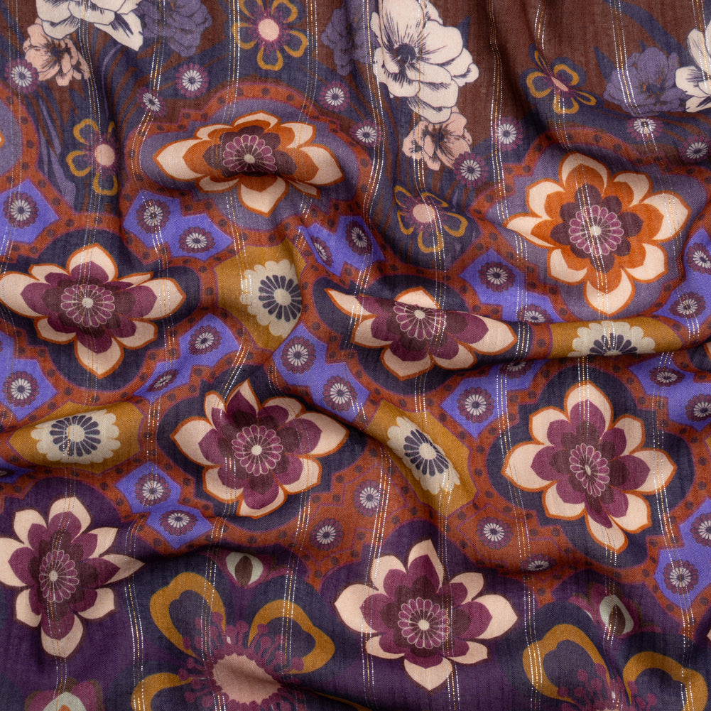 Mood Exclusive Burnt Orange Petal Plaza Metallic Pinstriped Viscose Dobby Mood Exclusive Burnt Orange Petal Plaza Metallic Pinstriped Viscose Dobby