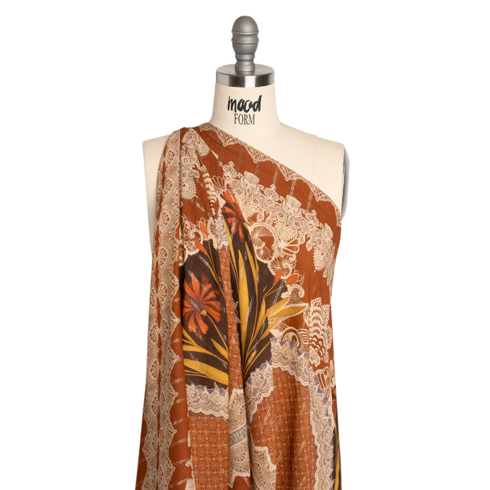 Mood Exclusive Russet My Happy Lace Metallic Pinstriped Viscose Dobby Detail Mood Exclusive Russet My Happy Lace Metallic Pinstriped Viscose Dobby Detail