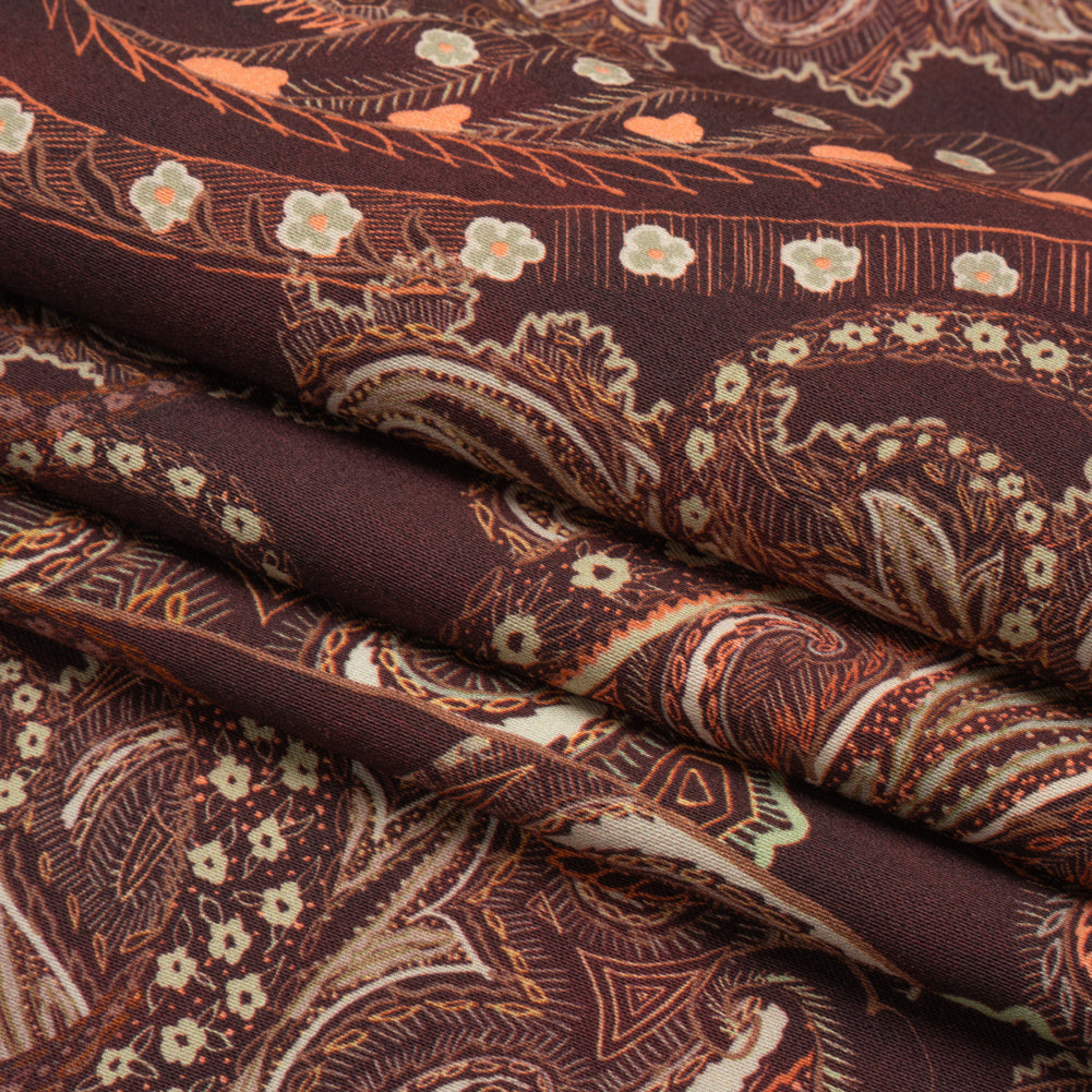 Mood Exclusive Maroon Octopus's Garden Stretch Cotton Sateen Folded Mood Exclusive Maroon Octopus's Garden Stretch Cotton Sateen Folded