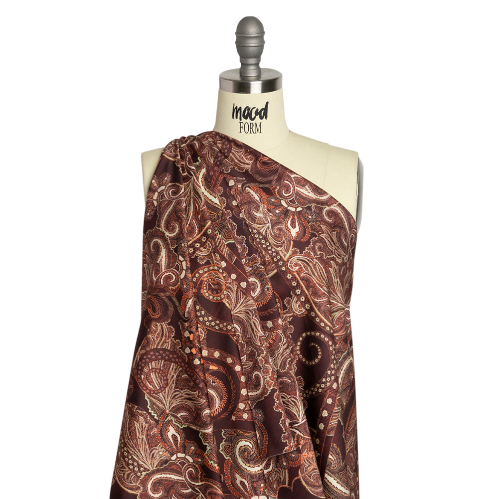 Mood Exclusive Maroon Octopus's Garden Stretch Cotton Sateen Drape Mood Exclusive Maroon Octopus's Garden Stretch Cotton Sateen Drape