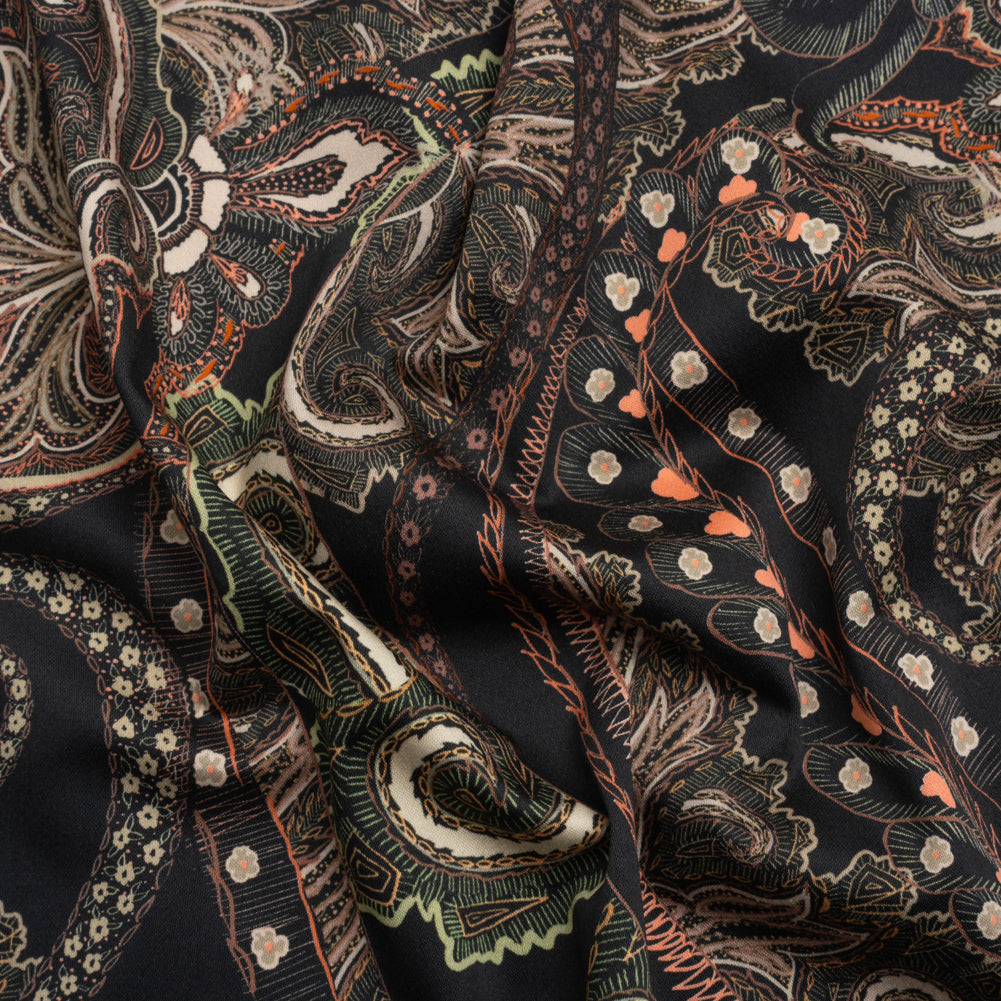 Mood Exclusive Black Octopus's Garden Stretch Cotton Sateen Mood Exclusive Black Octopus's Garden Stretch Cotton Sateen