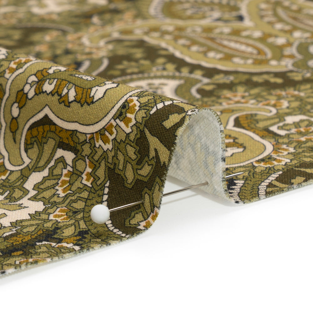 Mood Exclusive Olive Paisley Party Stretch Cotton Sateen Detail Mood Exclusive Olive Paisley Party Stretch Cotton Sateen Detail