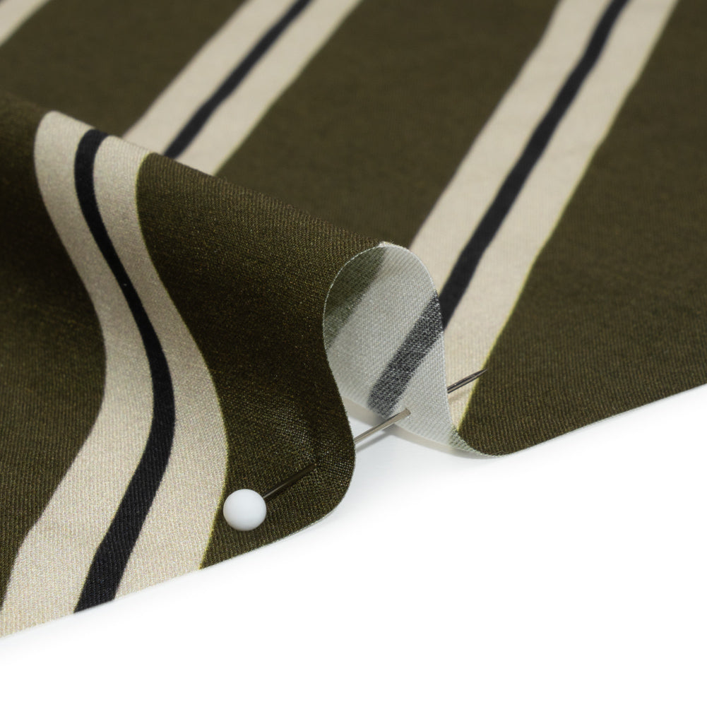 Mood Exclusive Olive Stripe Down Viscose Woven Folded Mood Exclusive Olive Stripe Down Viscose Woven Folded